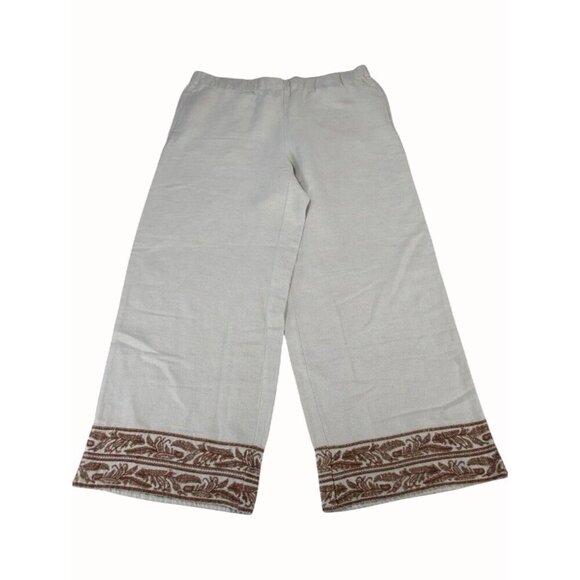J. Jill Cream and Brown Capris - Picture 1 of 7